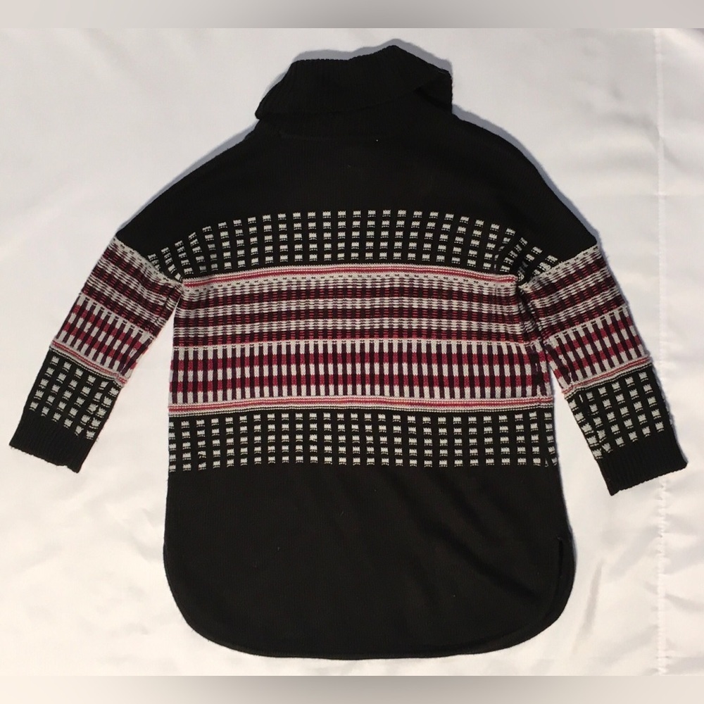 Jack Women’s Red White Black Striped Long Sleeve Cowl Neck Size XSMALL